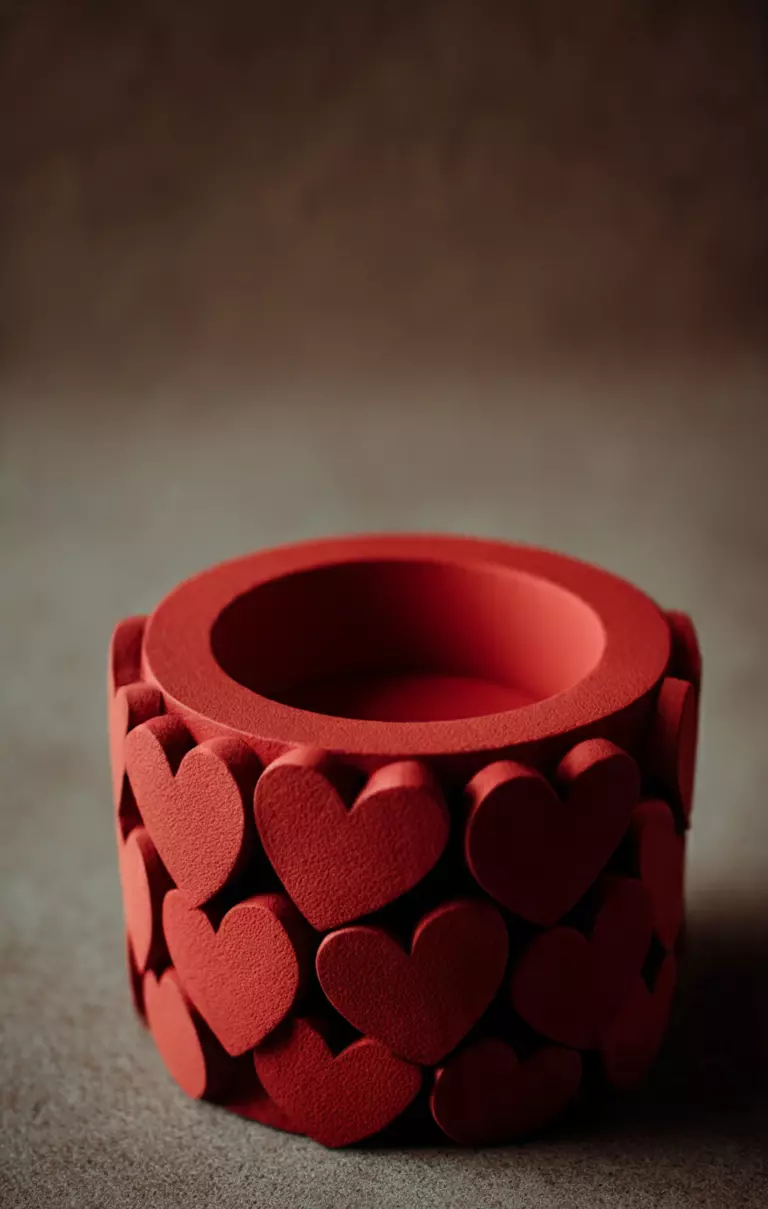 Romantic Heart-Patterned Tealight Candle Holder 3D print model_1