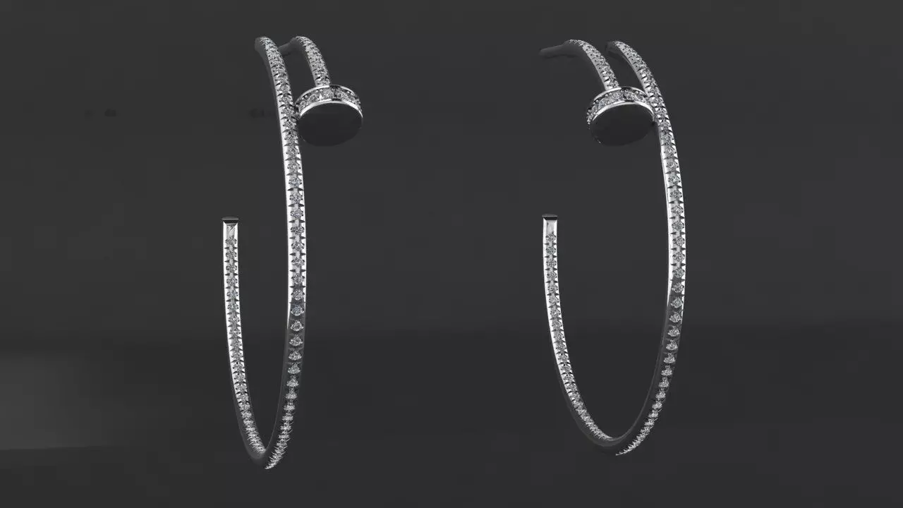 Earrings Cartier 3D print model_3