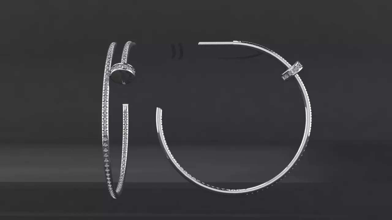 Earrings Cartier 3D print model_4