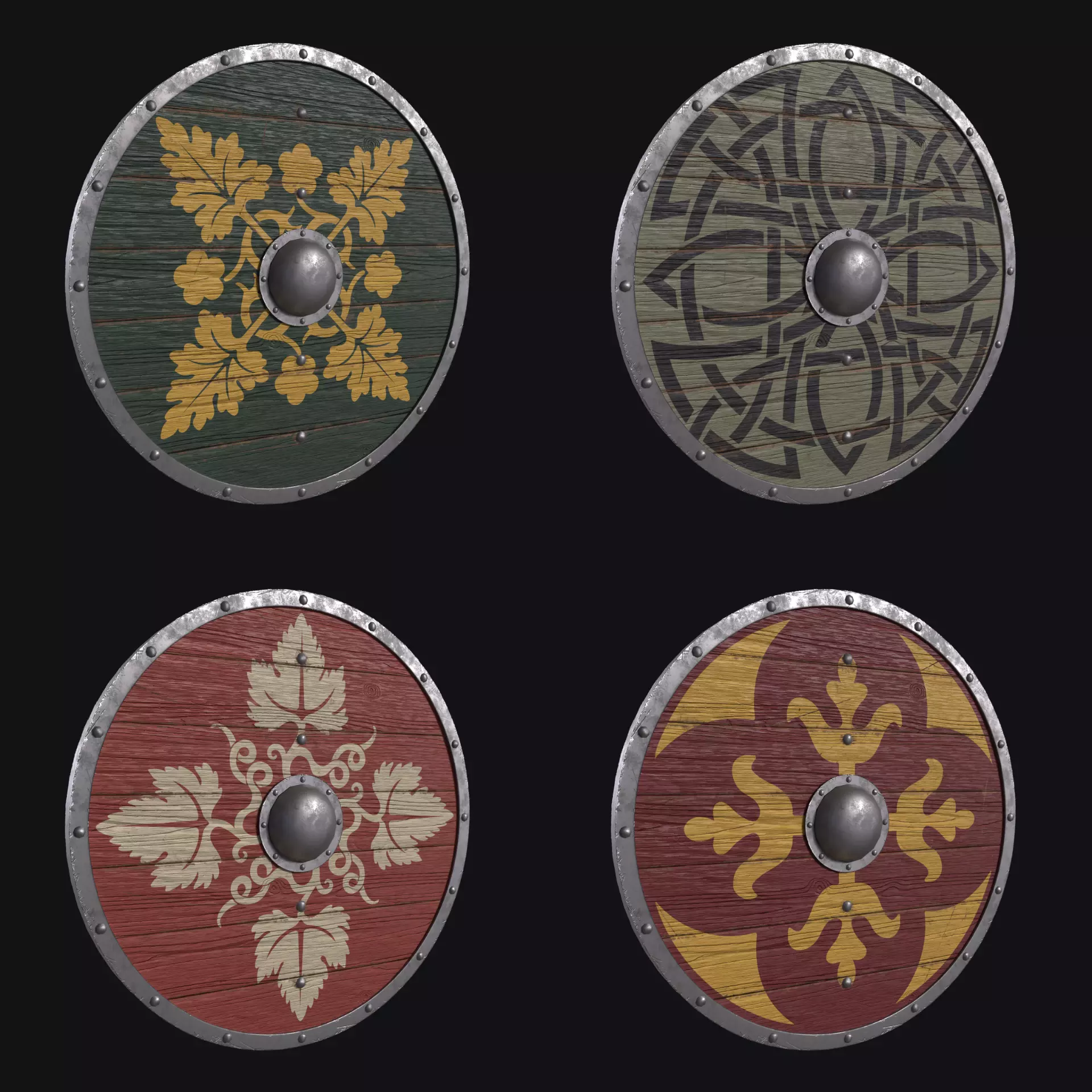 Viking Shield Collection Low-poly 3D model_6