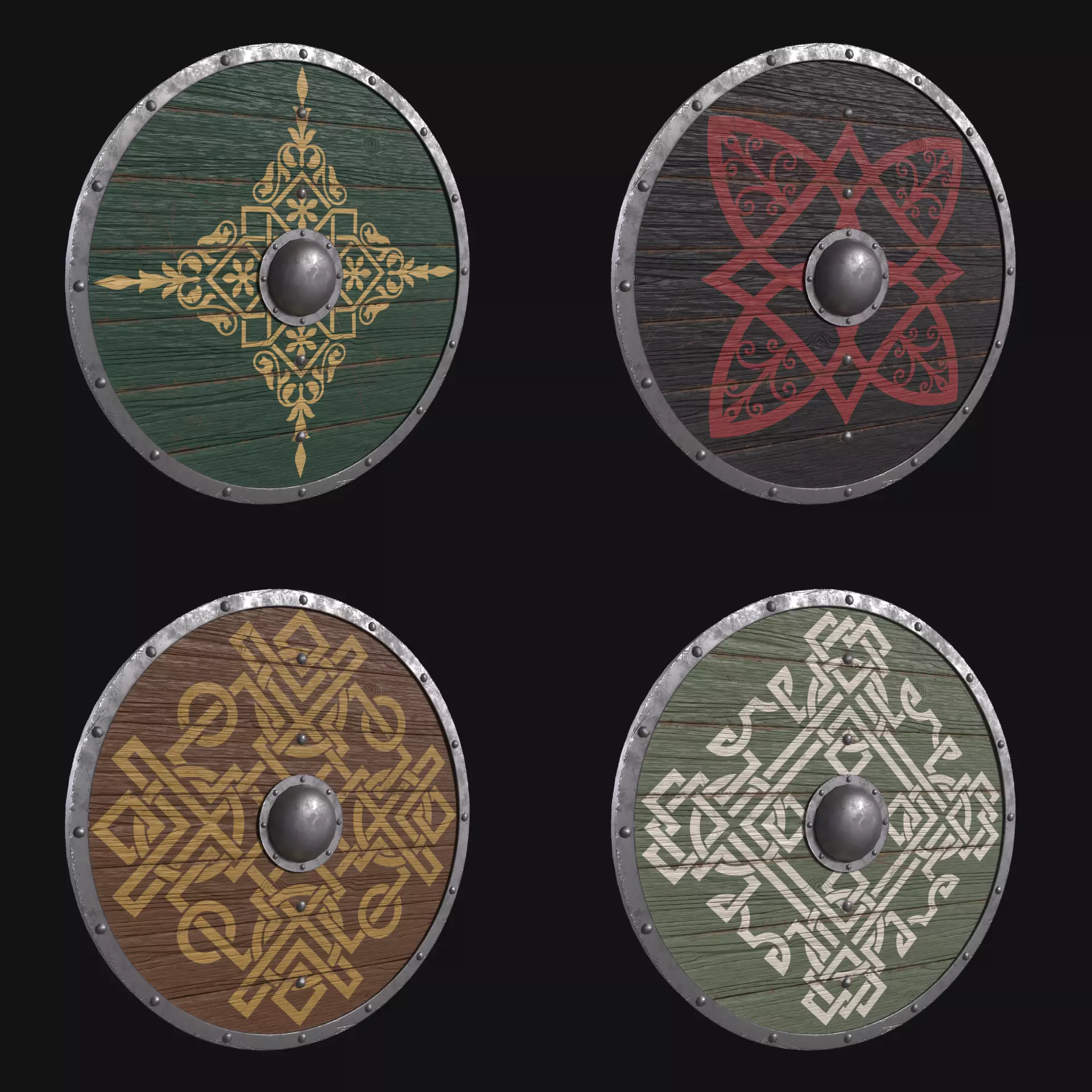 Viking Shield Collection Low-poly 3D model_5