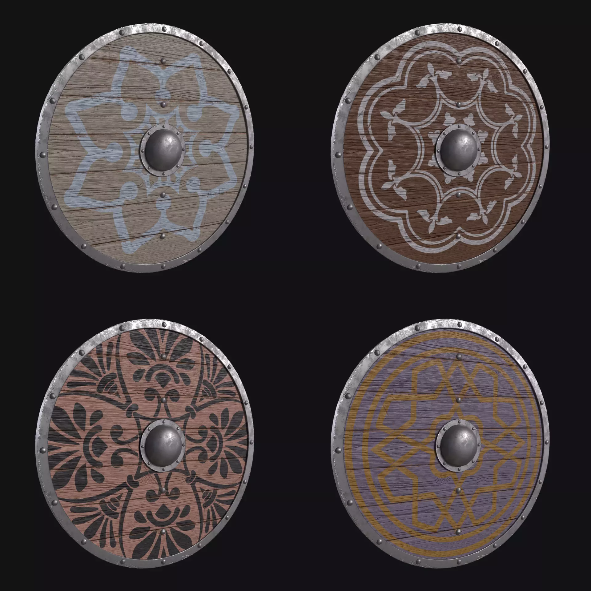 Viking Shield Collection Low-poly 3D model_8