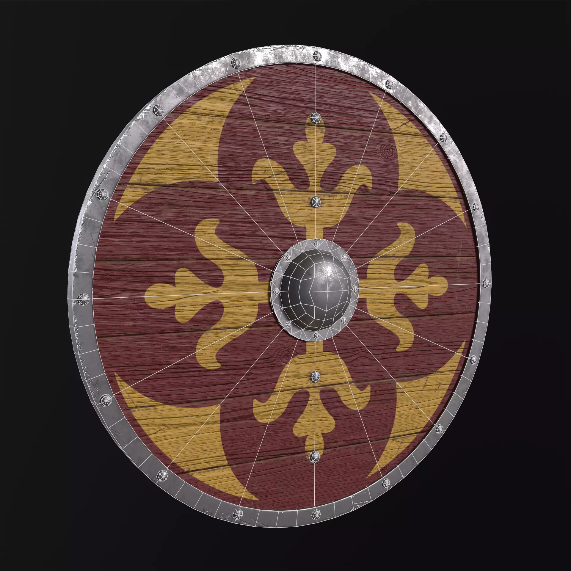 Viking Shield Collection Low-poly 3D model_14