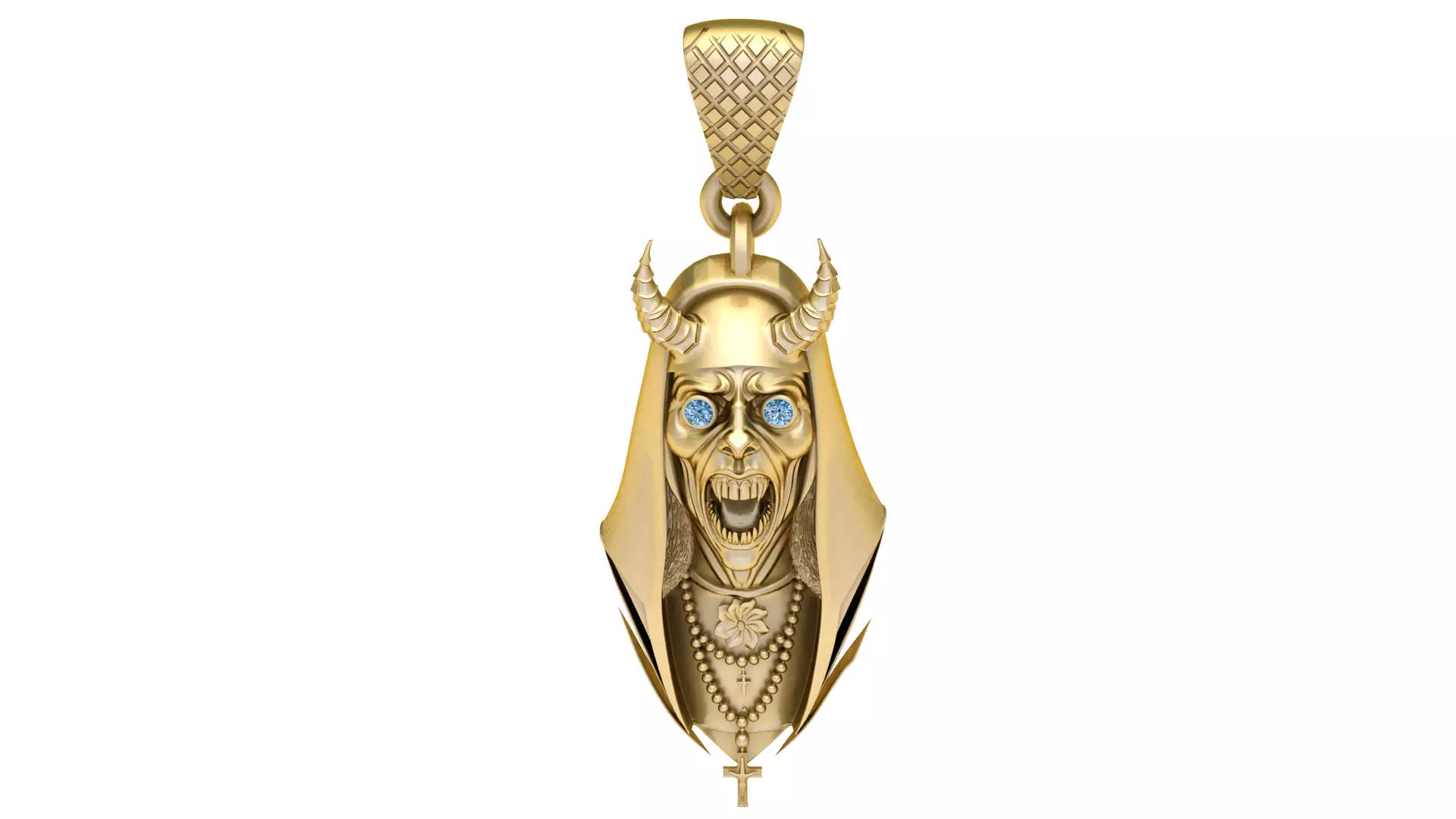 Demon Nun Priestess Pendant 3D Printable Jewelry Model 3D print model