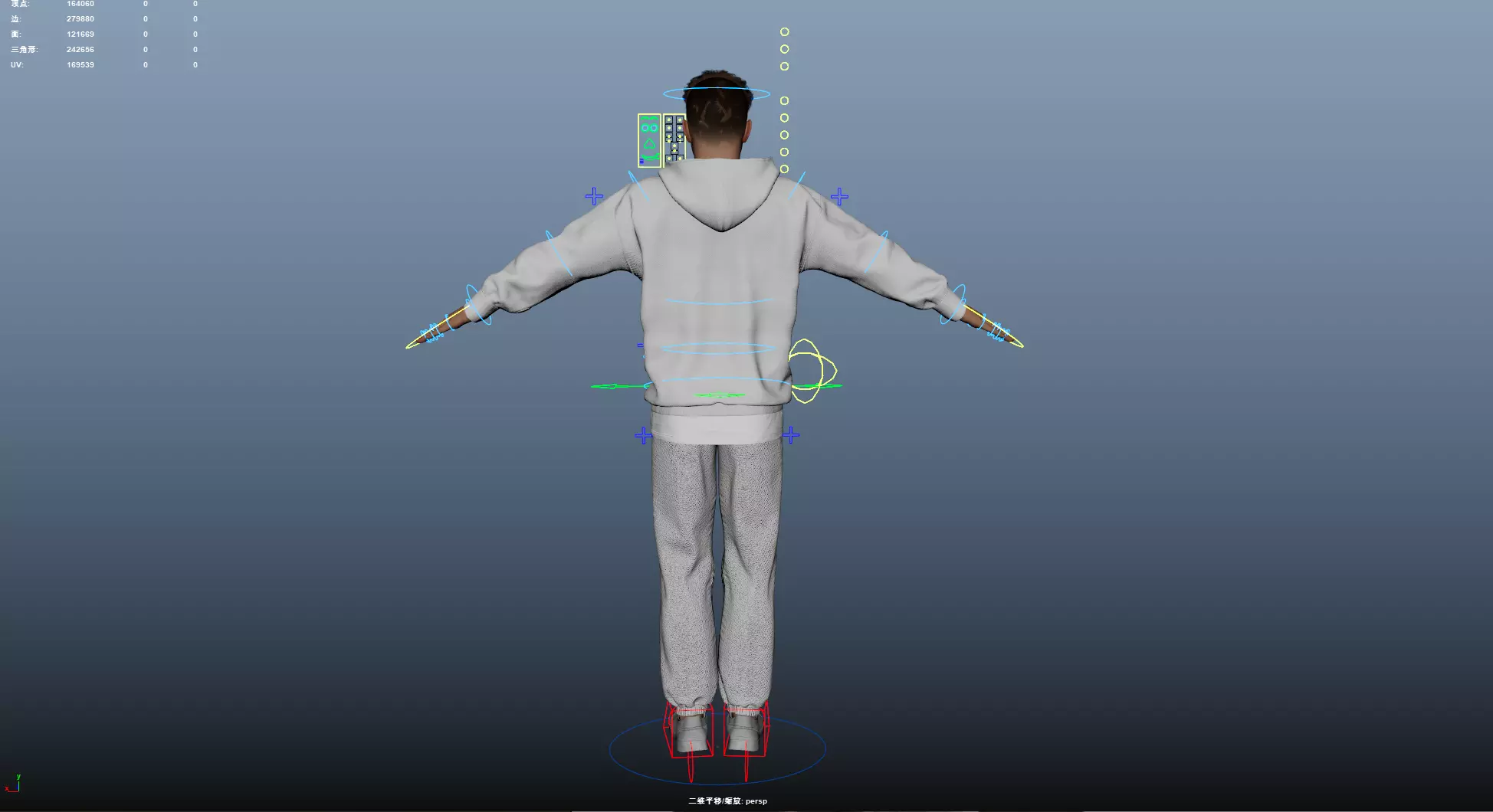 Men wearing hooded sweatshirts Low-poly 3D model_24