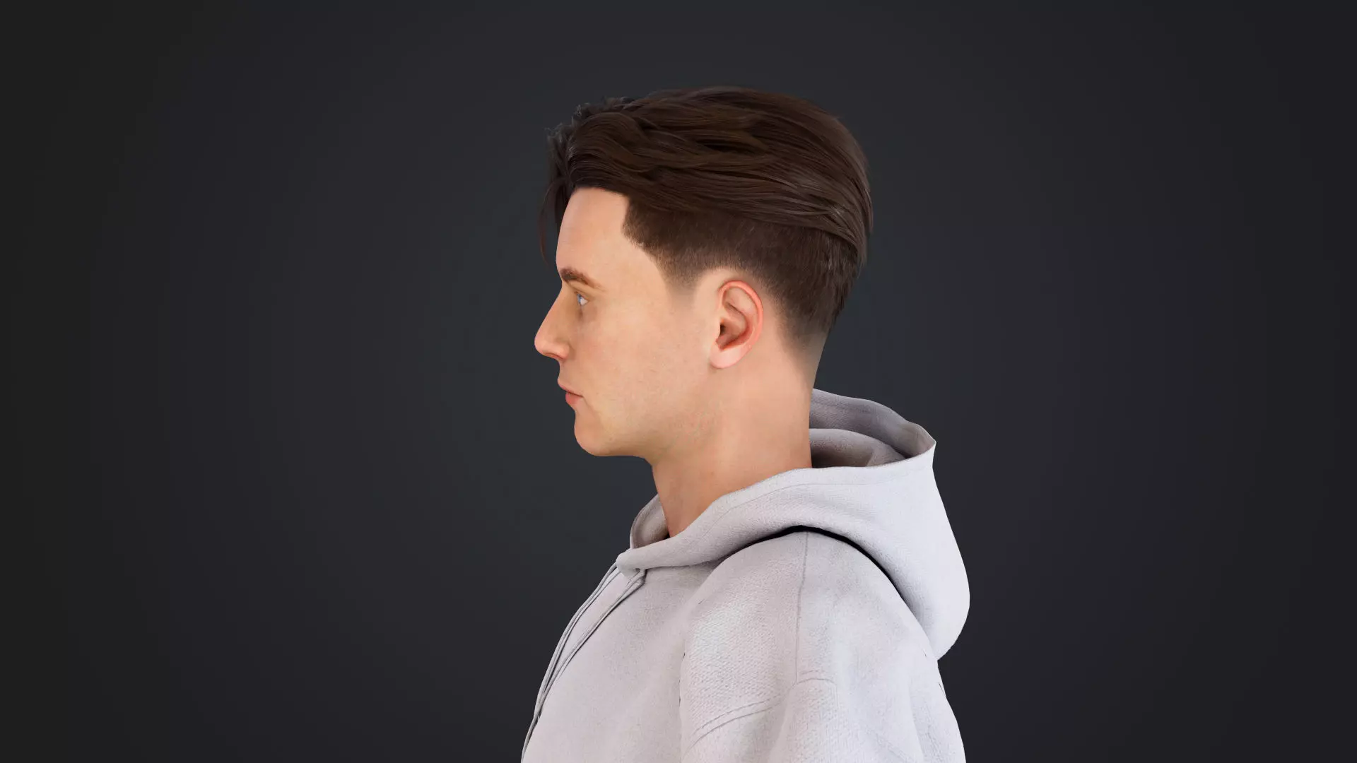 Men wearing hooded sweatshirts Low-poly 3D model_10