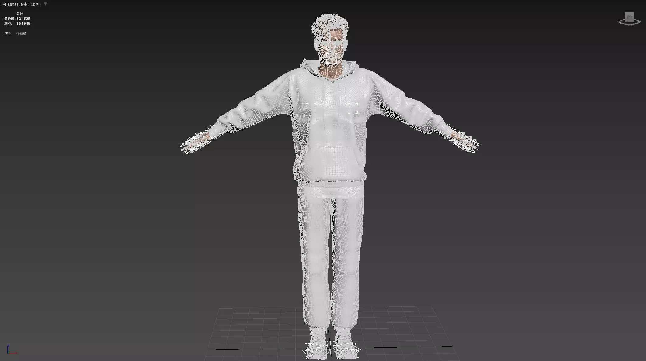 Men wearing hooded sweatshirts Low-poly 3D model_26