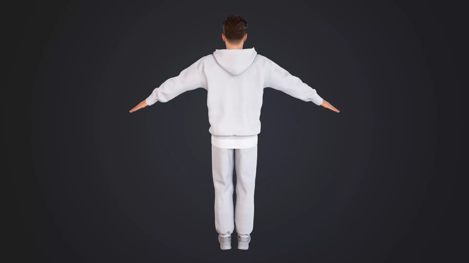 Men wearing hooded sweatshirts Low-poly 3D model_7
