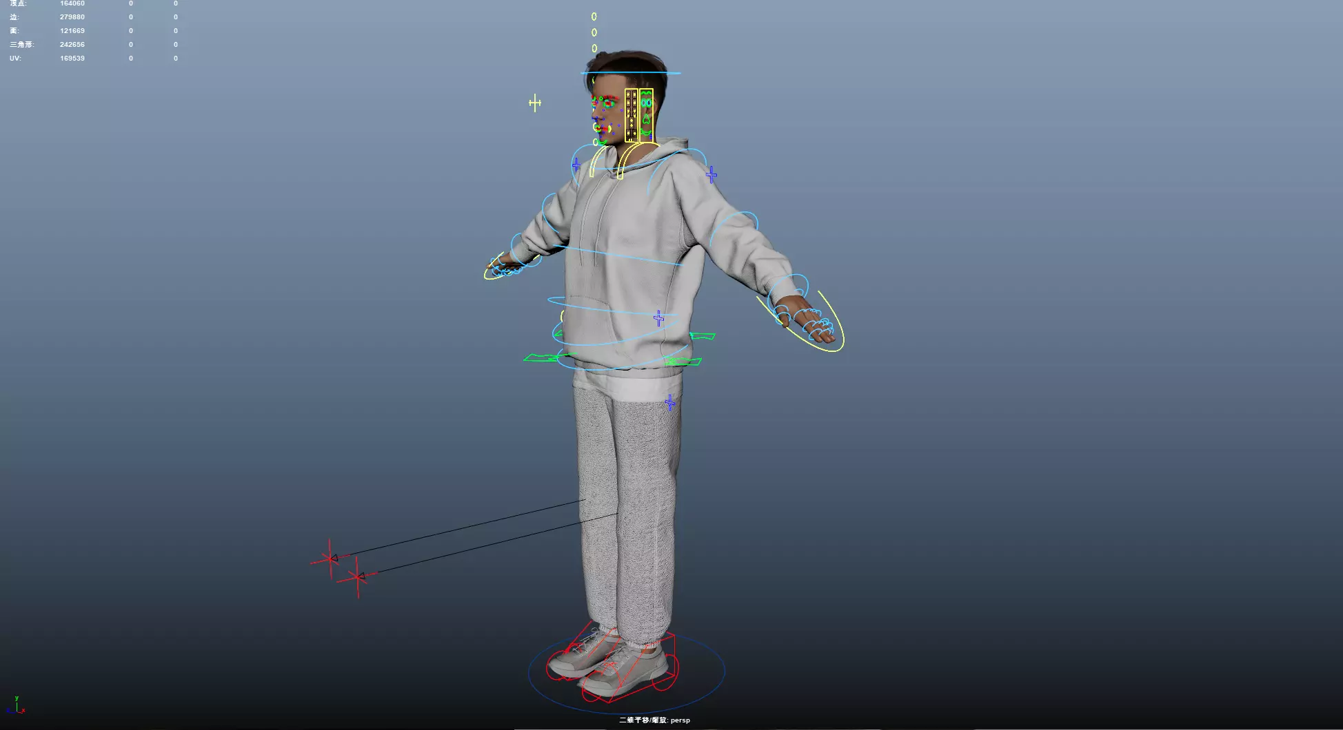 Men wearing hooded sweatshirts Low-poly 3D model_22