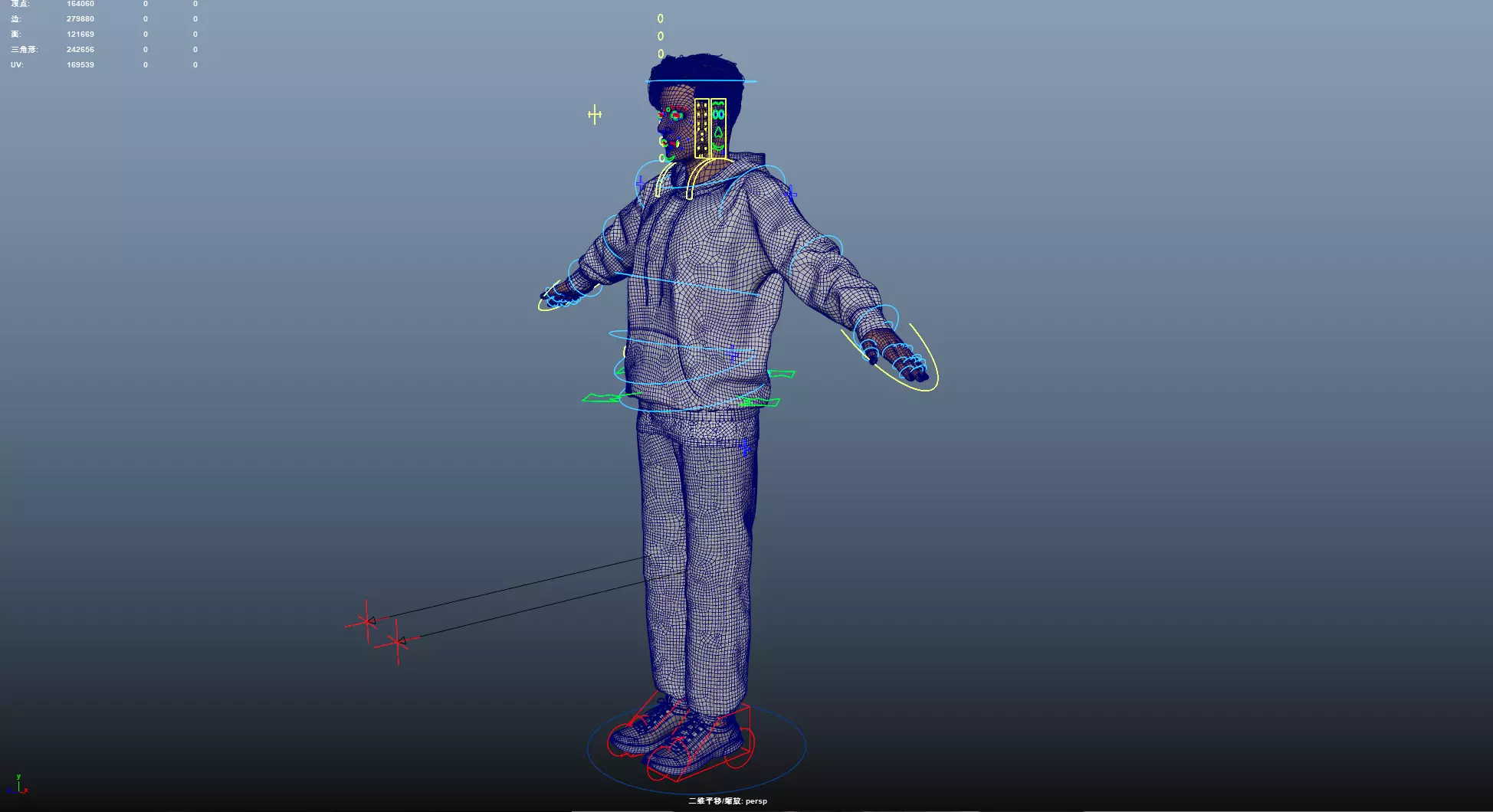 Men wearing hooded sweatshirts Low-poly 3D model_23