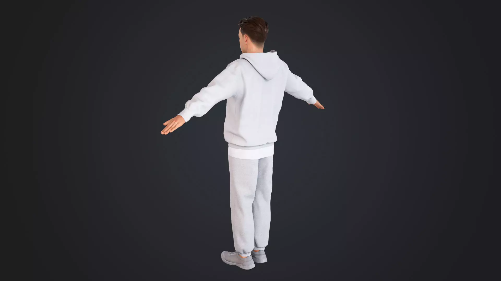 Men wearing hooded sweatshirts Low-poly 3D model_6