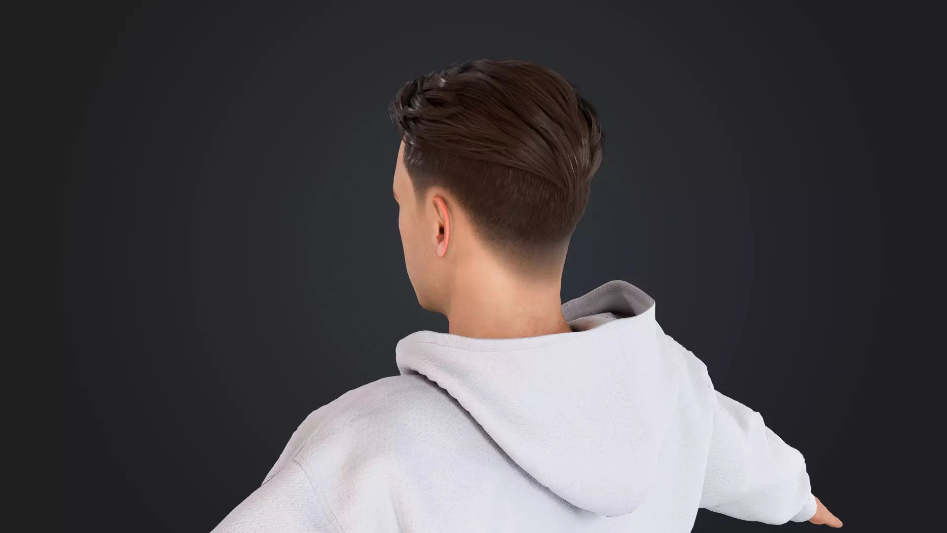 Men wearing hooded sweatshirts Low-poly 3D model_11