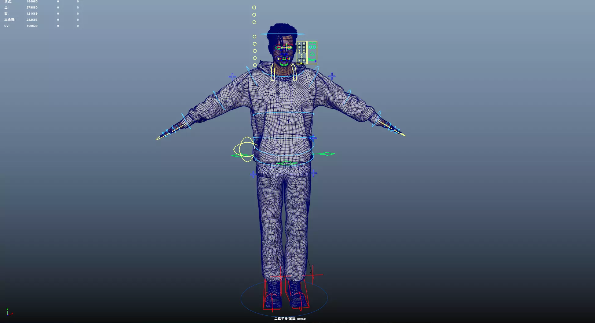 Men wearing hooded sweatshirts Low-poly 3D model_21