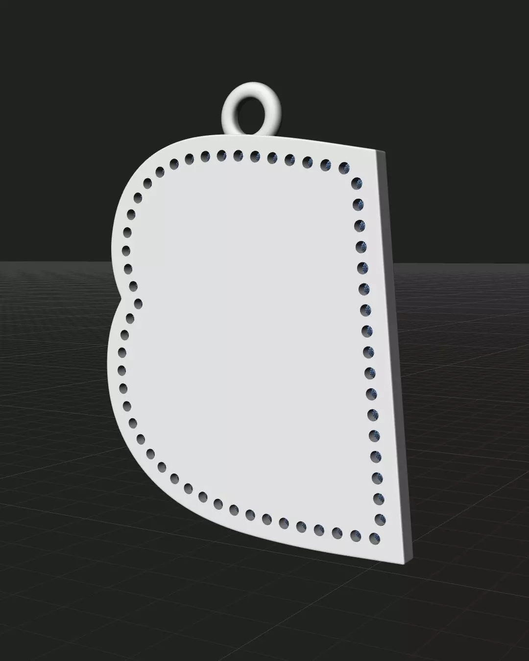 B Pendant Gems Outline and Textured Low Relief 3D print model 3D print model_15