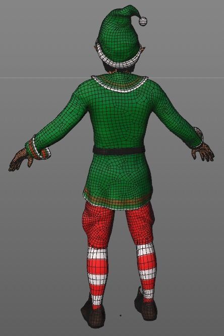 Christmas Elven Low-poly 3D model_9