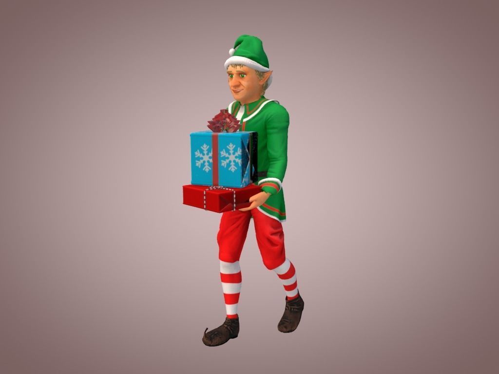 Christmas Elven Low-poly 3D model_5