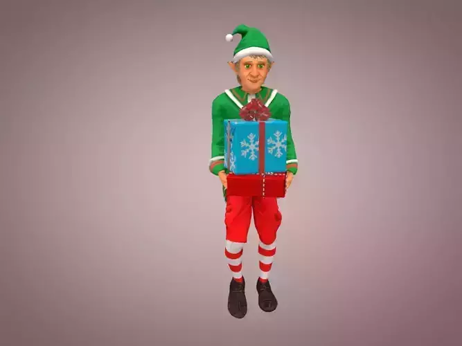 Christmas Elven Low-poly 3D model