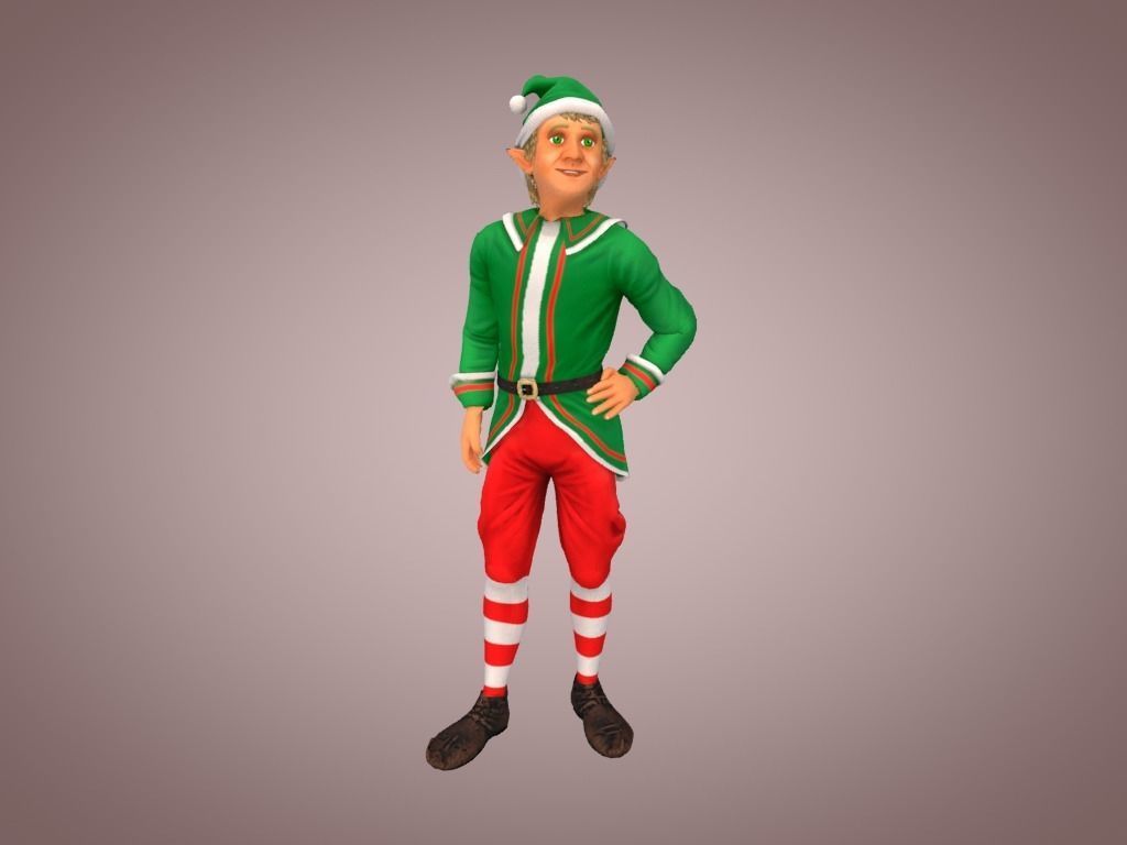 Christmas Elven Low-poly 3D model_3
