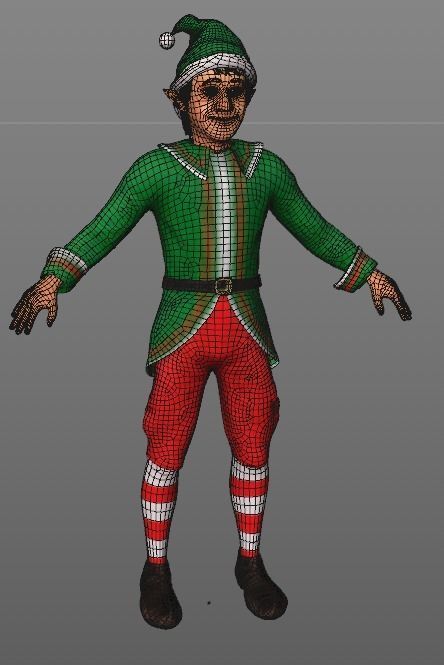 Christmas Elven Low-poly 3D model_8