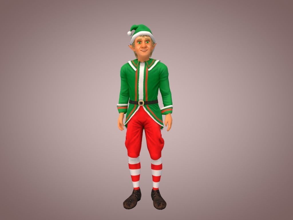 Christmas Elven Low-poly 3D model_4