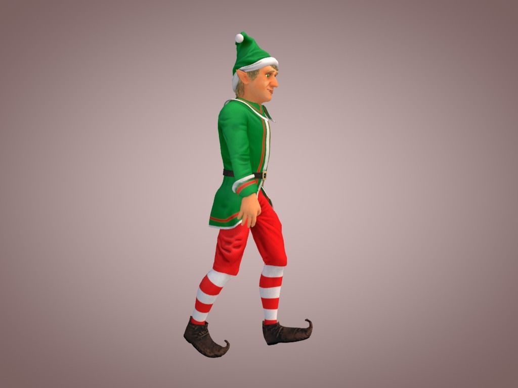 Christmas Elven Low-poly 3D model_6