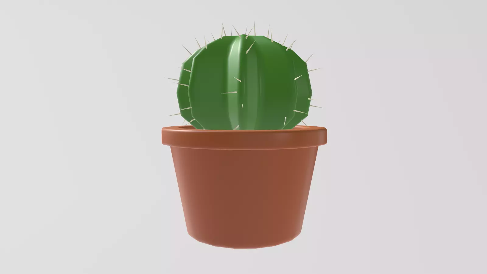 Stylized Low-Poly Cactus Low-poly 3D model_5