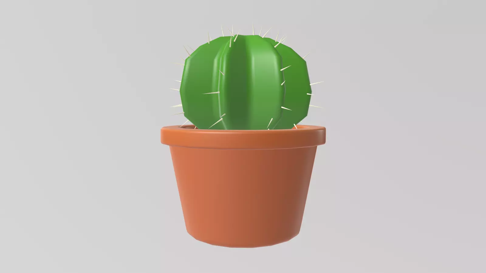 Stylized Low-Poly Cactus Low-poly 3D model_4