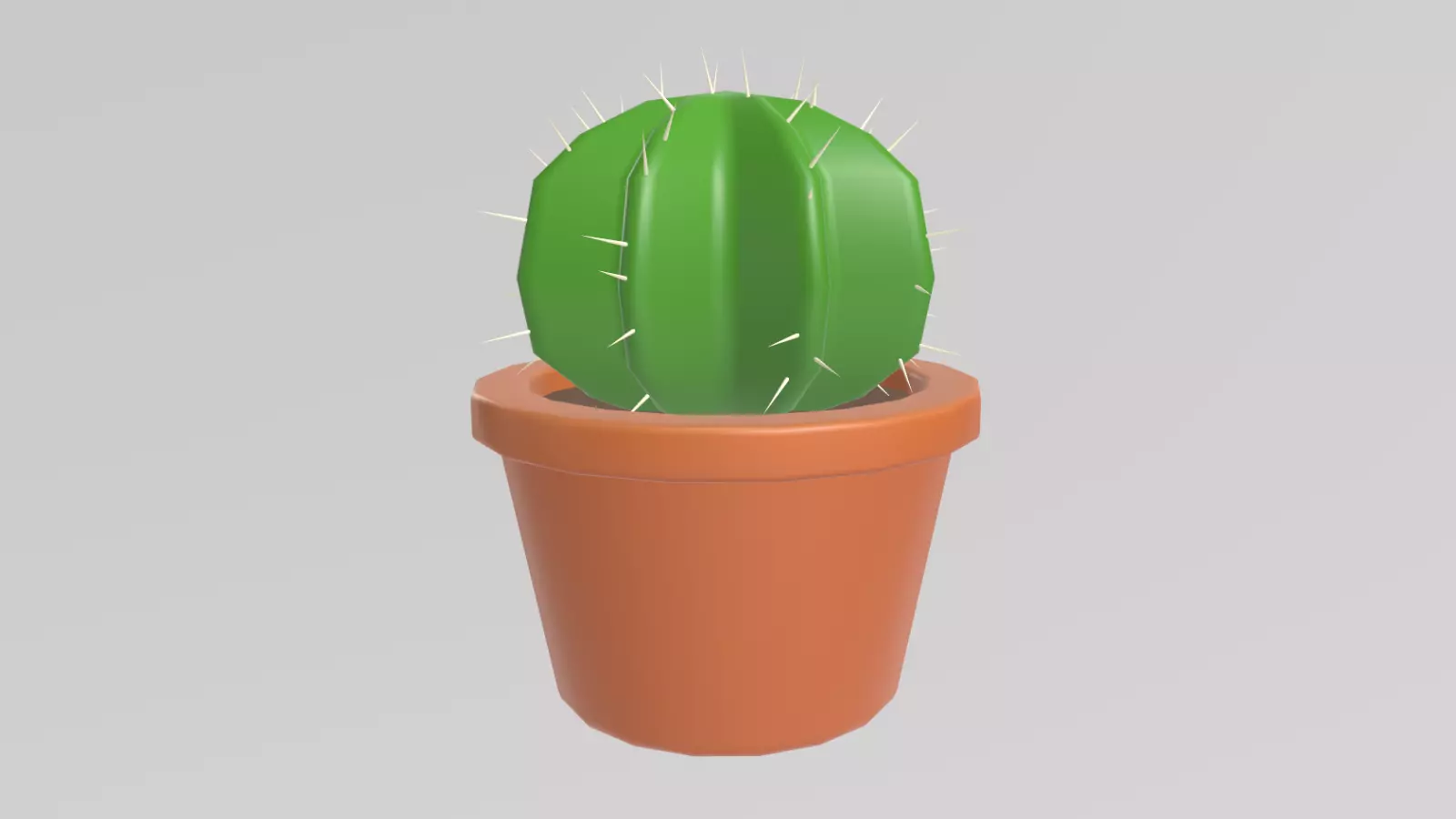 Stylized Low-Poly Cactus Low-poly 3D model_3