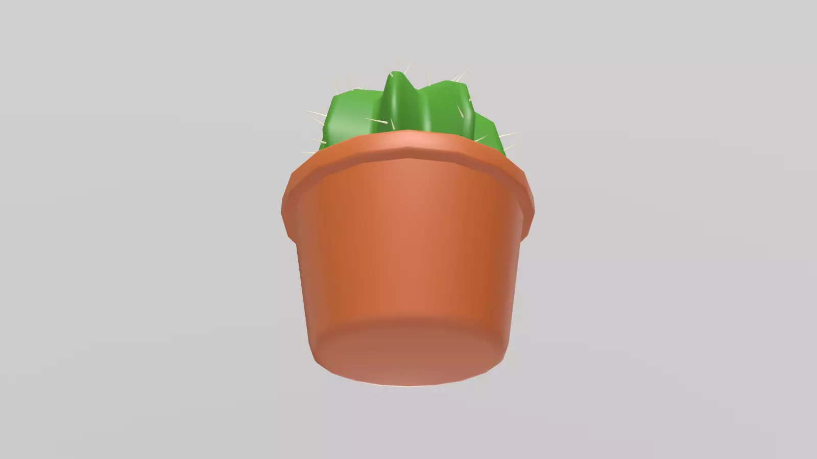 Stylized Low-Poly Cactus Low-poly 3D model_10