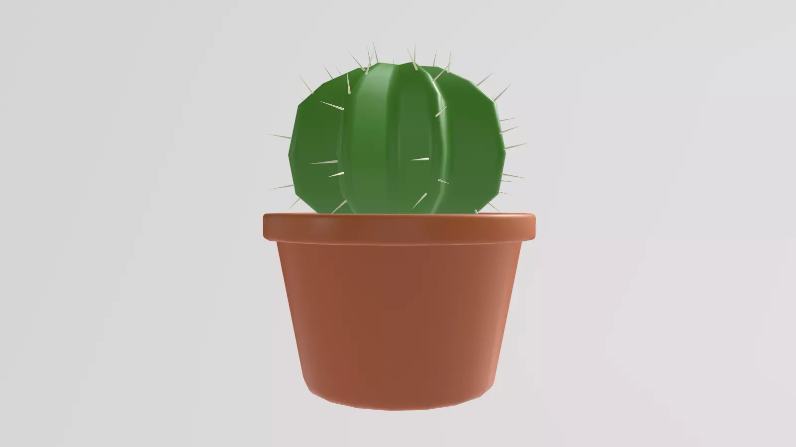 Stylized Low-Poly Cactus Low-poly 3D model_6