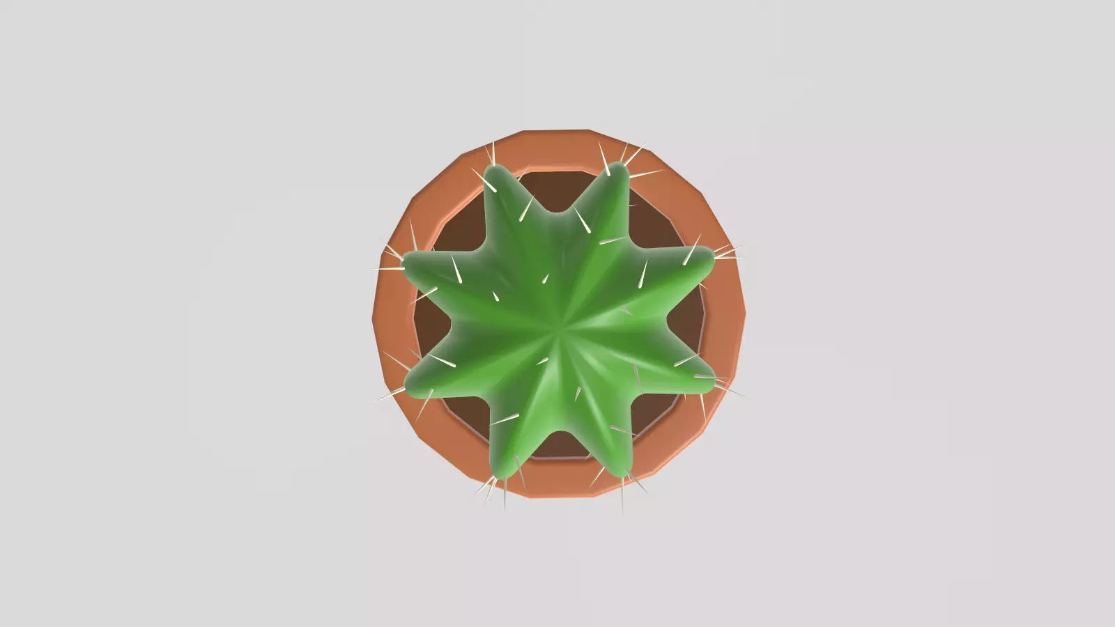 Stylized Low-Poly Cactus Low-poly 3D model_9