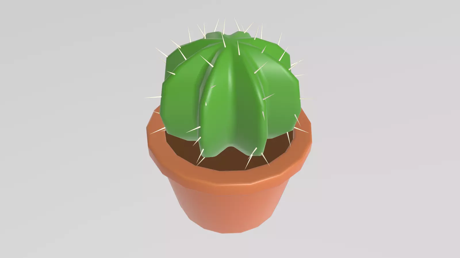 Stylized Low-Poly Cactus Low-poly 3D model_8