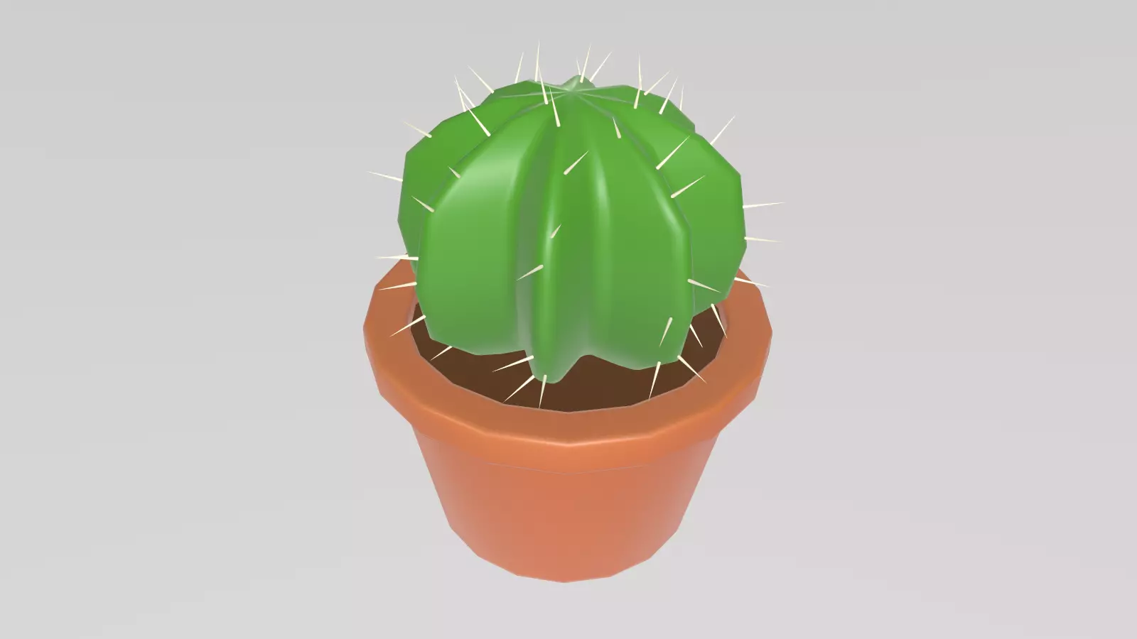 Stylized Low-Poly Cactus Low-poly 3D model_7