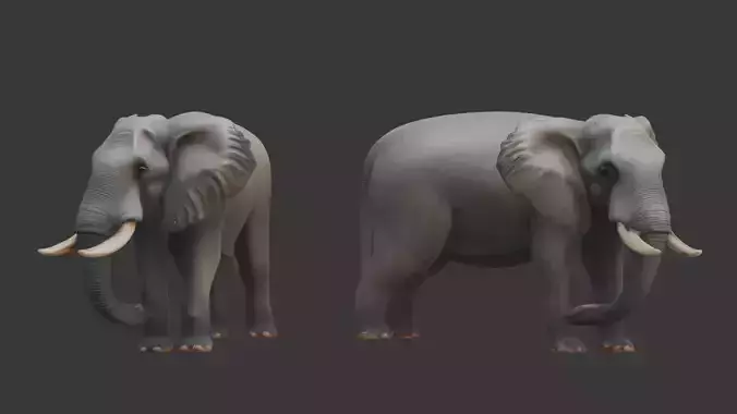 Elephant 3D scan print