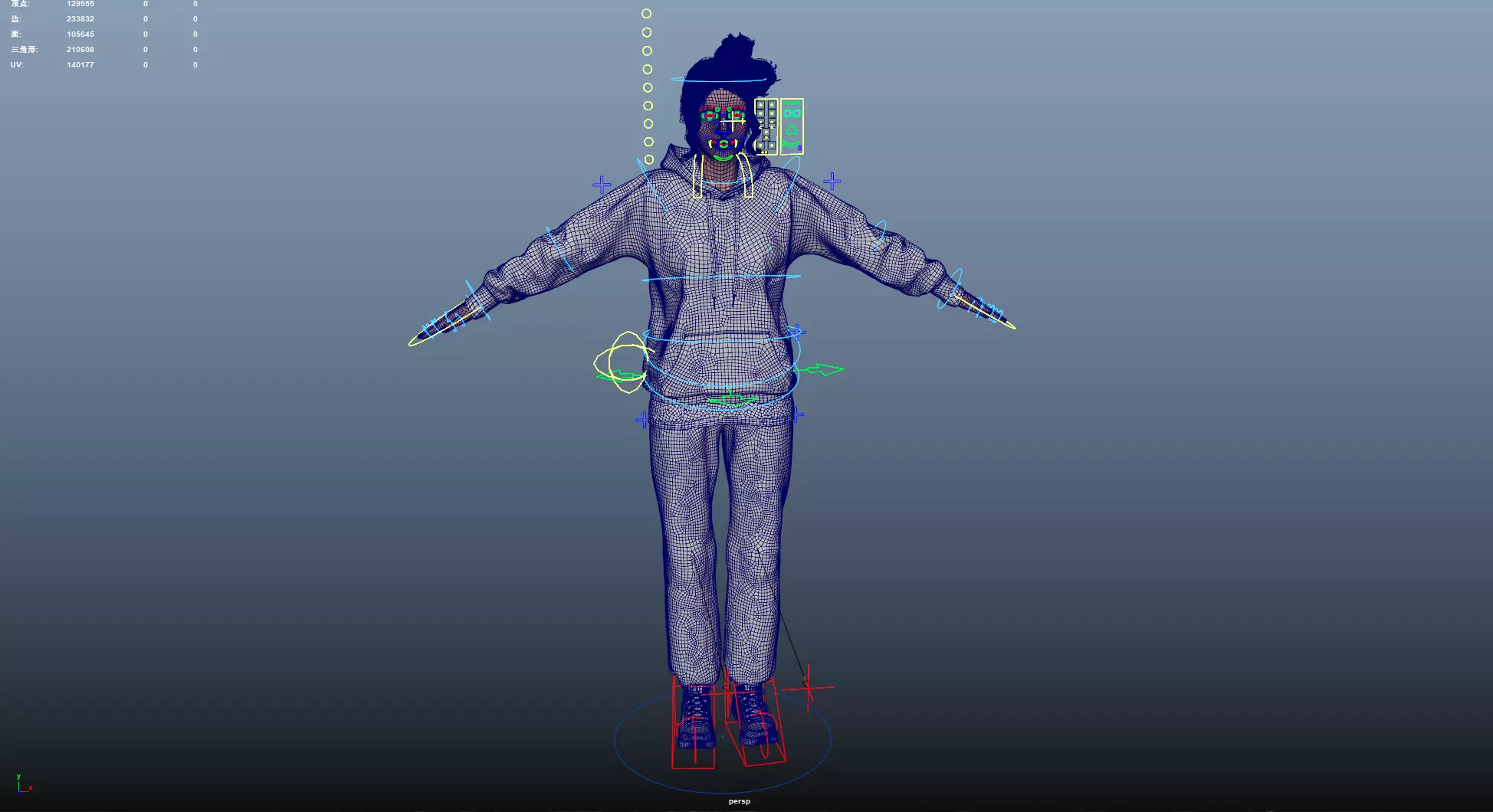 Women wearing hooded sweatshirts Low-poly 3D model_21