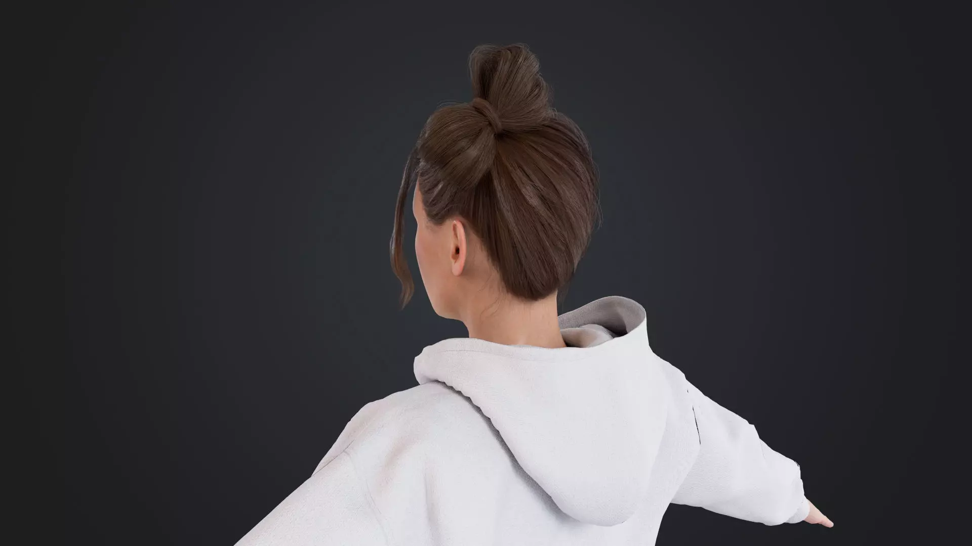 Women wearing hooded sweatshirts Low-poly 3D model_11