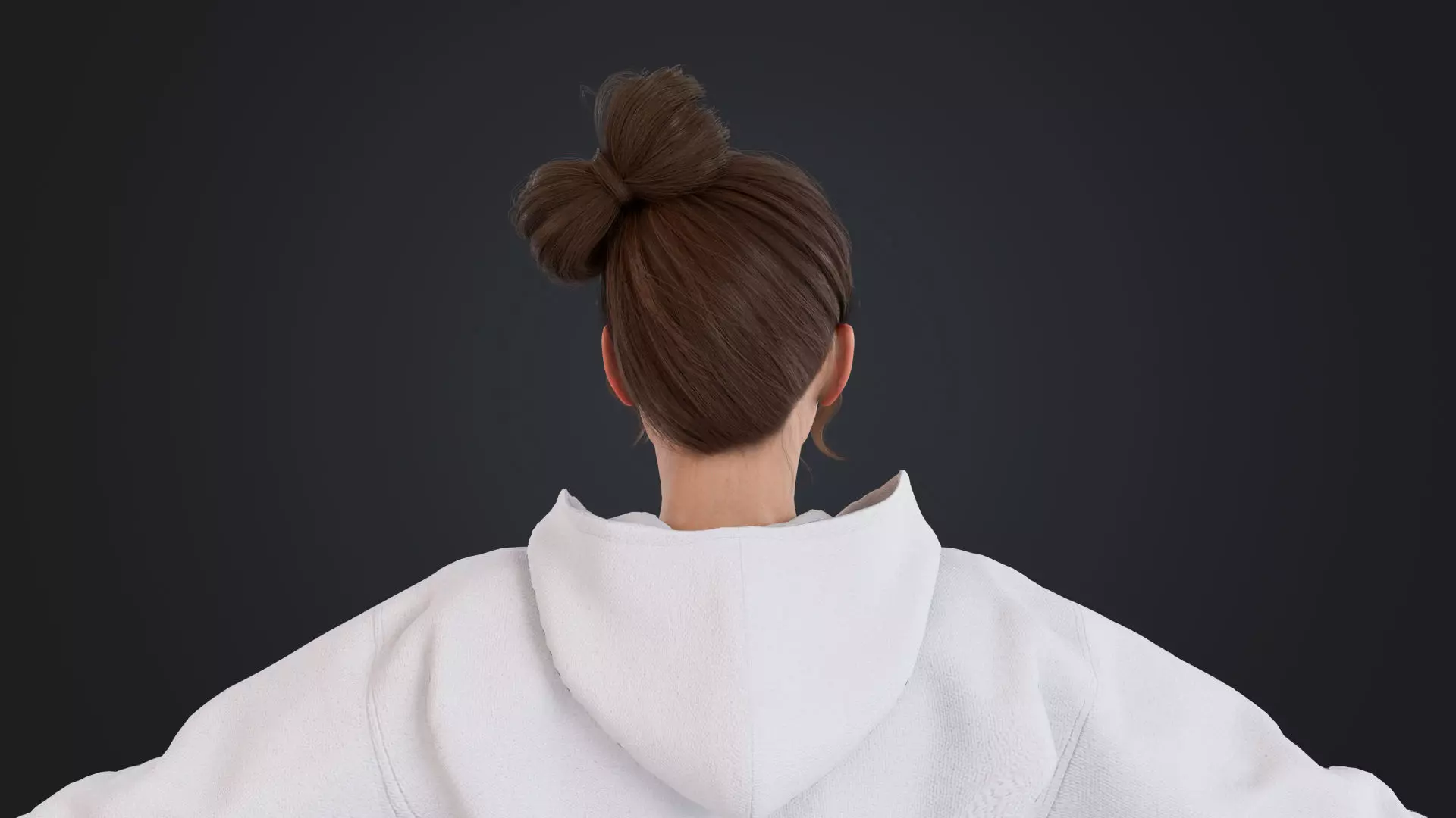 Women wearing hooded sweatshirts Low-poly 3D model_12
