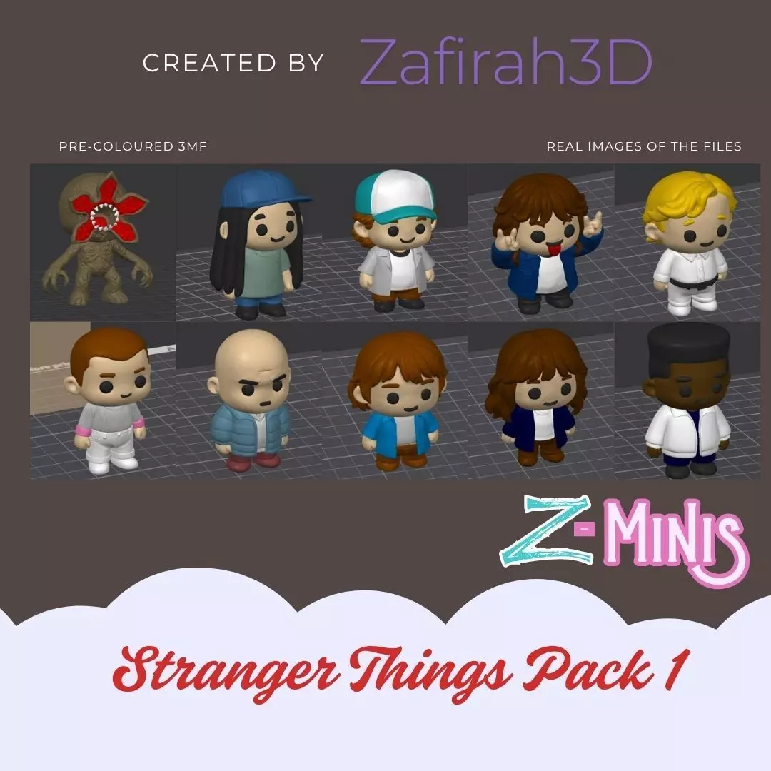 STRANGER THINGS PACK 1 Z-MINIS 3D print model_1