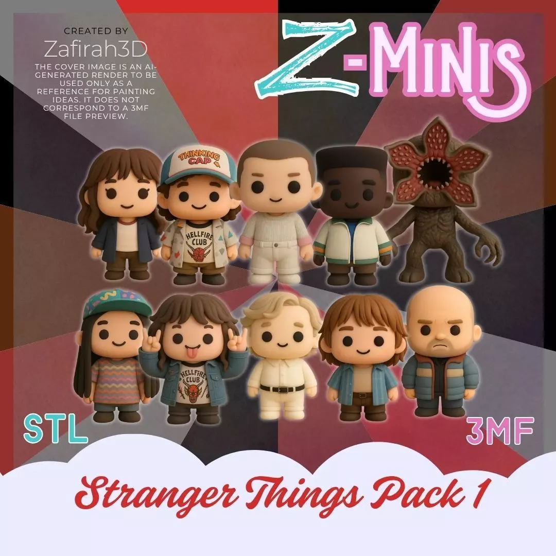 STRANGER THINGS PACK 1 Z-MINIS 3D print model_0