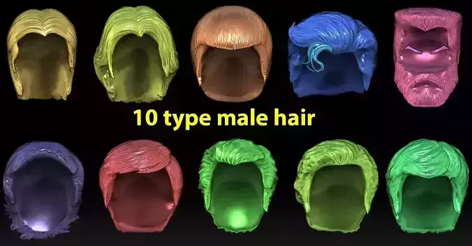 10 type male hair