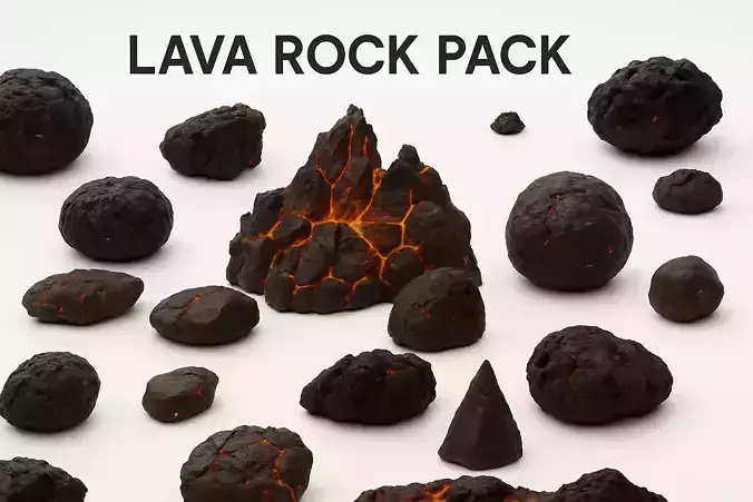 Lava Rock Pack Vol 3  Hyper Realistic Molten Volcanic Rocks