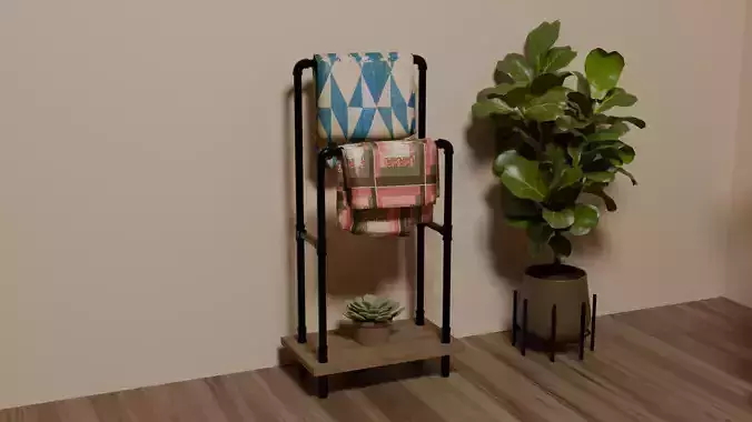 Industrial Pipe Fitting Quilt Stand