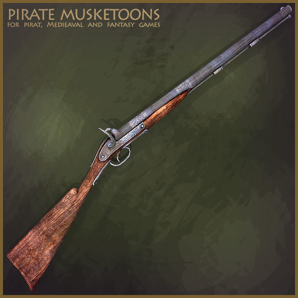 Pirate Weapons Collectuion Low-poly 3D model_3