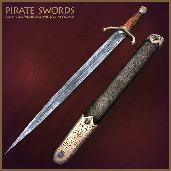 Pirate Weapons Collectuion Low-poly 3D model_18