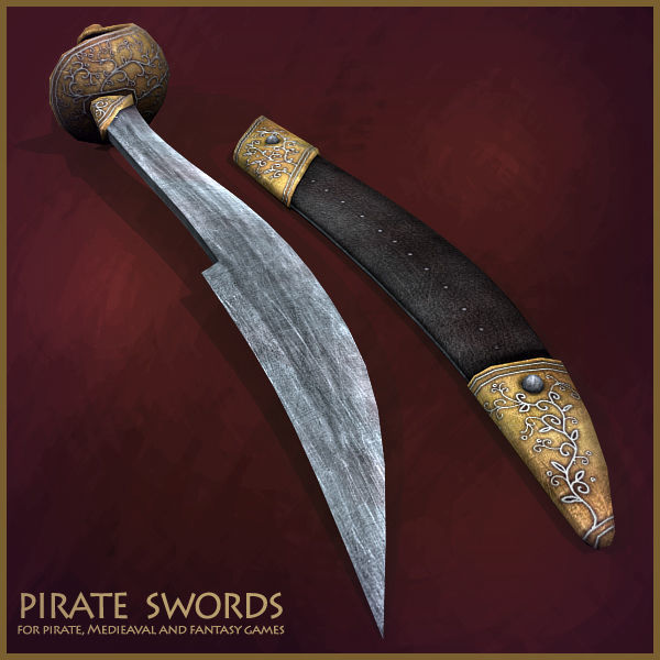 Pirate Weapons Collectuion Low-poly 3D model_14