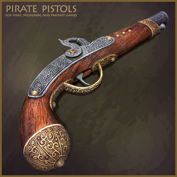 Pirate Weapons Collectuion Low-poly 3D model_6