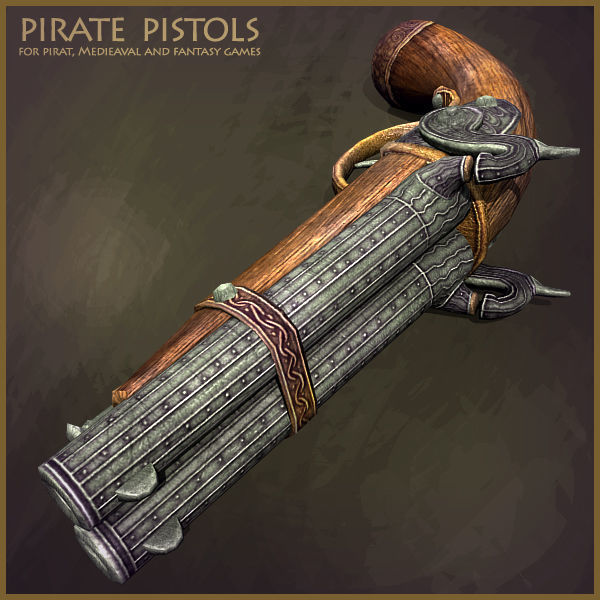 Pirate Weapons Collectuion Low-poly 3D model_9