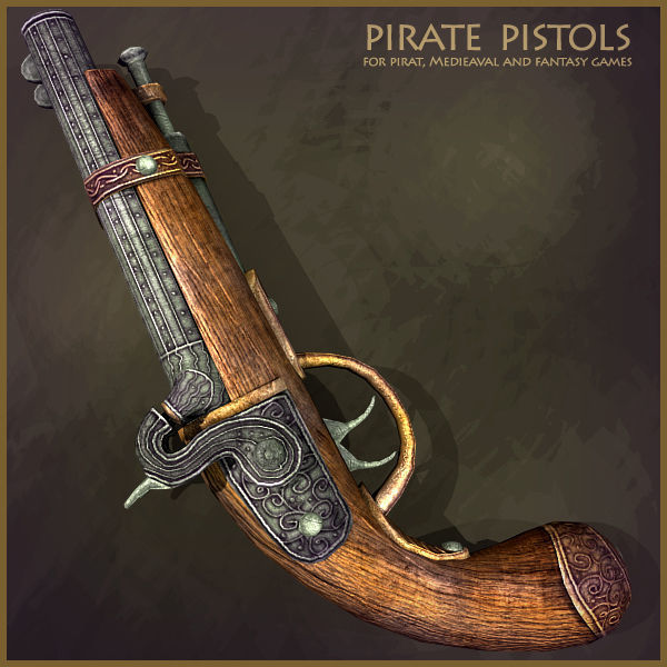 Pirate Weapons Collectuion Low-poly 3D model_5