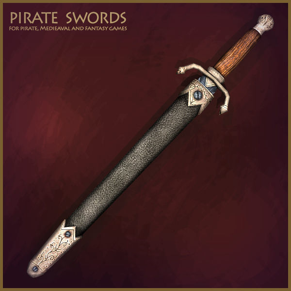 Pirate Weapons Collectuion Low-poly 3D model_16