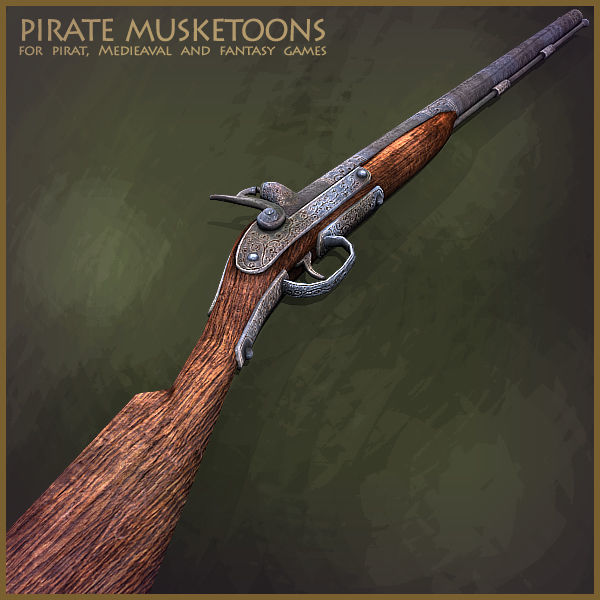 Pirate Weapons Collectuion Low-poly 3D model_7
